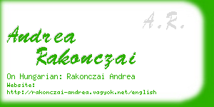 andrea rakonczai business card